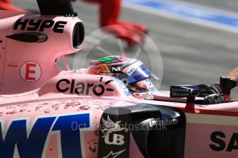 World © Octane Photographic Ltd. Formula 1 - Spanish Grand Prix Qualifying. Sergio Perez - Sahara Force India VJM10. Circuit de Barcelona - Catalunya, Spain. Saturday 13th May 2017. Digital Ref:1816LB1D1227