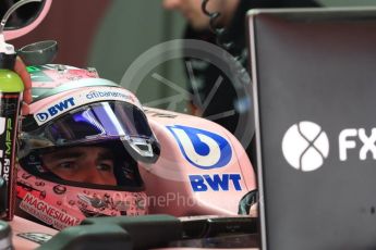 World © Octane Photographic Ltd. Formula 1 - Spanish Grand Prix Qualifying. Sergio Perez - Sahara Force India VJM10. Circuit de Barcelona - Catalunya, Spain. Saturday 13th May 2017. Digital Ref:1816LB1D1247
