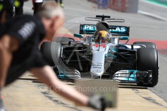 World © Octane Photographic Ltd. Formula 1 - Spanish Grand Prix Qualifying. Lewis Hamilton - Mercedes AMG Petronas F1 W08 EQ Energy+. Circuit de Barcelona - Catalunya, Spain. Saturday 13th May 2017. Digital Ref:1816LB1D1354