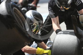 World © Octane Photographic Ltd. Formula 1 - Spanish Grand Prix Qualifying. Mercedes AMG Petronas pit crew. Circuit de Barcelona - Catalunya, Spain. Saturday 13th May 2017. Digital Ref:1816LB1D1579