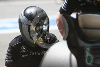 World © Octane Photographic Ltd. Formula 1 - Spanish Grand Prix Qualifying. Mercedes AMG Petronas pit crew. Circuit de Barcelona - Catalunya, Spain. Saturday 13th May 2017. Digital Ref:1816LB1D1640