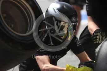 World © Octane Photographic Ltd. Formula 1 - Spanish Grand Prix Qualifying. Mercedes AMG Petronas pit crew. Circuit de Barcelona - Catalunya, Spain. Saturday 13th May 2017. Digital Ref:1816LB1D1643