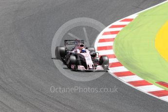 World © Octane Photographic Ltd. Formula 1 - Spanish Grand Prix Qualifying. Sergio Perez - Sahara Force India VJM10. Circuit de Barcelona - Catalunya, Spain. Saturday 13th May 2017. Digital Ref: