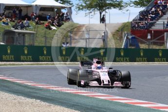 World © Octane Photographic Ltd. Formula 1 - Spanish Grand Prix Qualifying. Sergio Perez - Sahara Force India VJM10. Circuit de Barcelona - Catalunya, Spain. Saturday 13th May 2017. Digital Ref: 1818LB1D1938