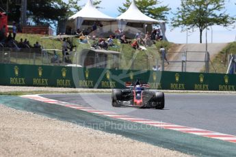 World © Octane Photographic Ltd. Formula 1 - Spanish Grand Prix Qualifying. Romain Grosjean - Haas F1 Team VF-17. Circuit de Barcelona - Catalunya, Spain. Saturday 13th May 2017. Digital Ref: 1818LB1D1956
