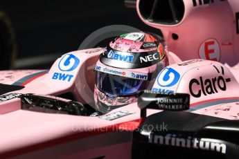 World © Octane Photographic Ltd. Formula 1 - Spanish Grand Prix Qualifying. Sergio Perez - Sahara Force India VJM10. Circuit de Barcelona - Catalunya, Spain. Saturday 13th May 2017. Digital Ref: 1818LB1D2090