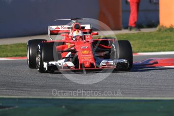 World © Octane Photographic Ltd. Formula 1 - Winter Test 2. Sebastian Vettel - Scuderia Ferrari SF70H. Circuit de Barcelona-Catalunya. Tuesday 7th March 2017. Digital Ref :1784CB1D0367
