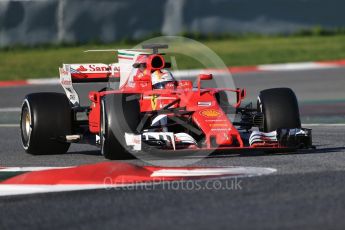 World © Octane Photographic Ltd. Formula 1 - Winter Test 2. Sebastian Vettel - Scuderia Ferrari SF70H. Circuit de Barcelona-Catalunya. Tuesday 7th March 2017. Digital Ref :1784CB1D0371