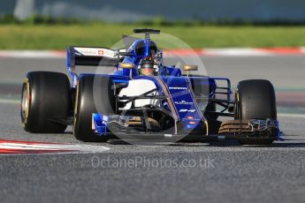 World © Octane Photographic Ltd. Formula 1 - Winter Test 2. Pascal Wehrlein – Sauber F1 Team C36. Circuit de Barcelona-Catalunya. Tuesday 7th March 2017. Digital Ref :1784CB1D0393