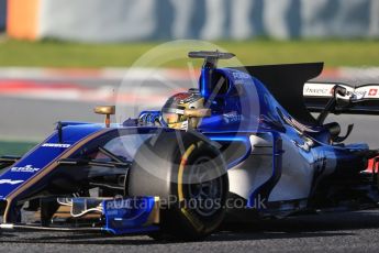 World © Octane Photographic Ltd. Formula 1 - Winter Test 2. Pascal Wehrlein – Sauber F1 Team C36. Circuit de Barcelona-Catalunya. Tuesday 7th March 2017. Digital Ref :1784CB1D0397