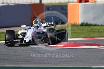 World © Octane Photographic Ltd. Formula 1 - Winter Test 2. Felipe Massa - Williams Martini Racing FW40. Circuit de Barcelona-Catalunya. Tuesday 7th March 2017. Digital Ref :1784CB1D0518