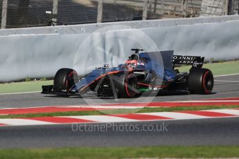 World © Octane Photographic Ltd. Formula 1 - Winter Test 2. Esteban Ocon - Sahara Force India VJM10. Circuit de Barcelona-Catalunya. Tuesday 7th March 2017. Digital Ref :1784CB1D0785