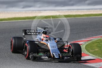 World © Octane Photographic Ltd. Formula 1 - Winter Test 2. Esteban Ocon - Sahara Force India VJM10. Circuit de Barcelona-Catalunya. Tuesday 7th March 2017. Digital Ref: 1784CB1D0871