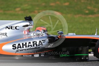 World © Octane Photographic Ltd. Formula 1 - Winter Test 2. Esteban Ocon - Sahara Force India VJM10. Circuit de Barcelona-Catalunya. Tuesday 7th March 2017. Digital Ref: 1784CB1D0884