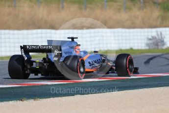 World © Octane Photographic Ltd. Formula 1 - Winter Test 2. Esteban Ocon - Sahara Force India VJM10. Circuit de Barcelona-Catalunya. Tuesday 7th March 2017. Digital Ref: 1784CB1D0913