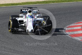 World © Octane Photographic Ltd. Formula 1 - Winter Test 2. Felipe Massa - Williams Martini Racing FW40. Circuit de Barcelona-Catalunya. Tuesday 7th March 2017. Digital Ref: 1784CB1D1043