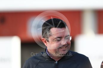 World © Octane Photographic Ltd. Formula 1 - Winter Test 2. Eric Boullier - Racing Director of McLaren Honda. Circuit de Barcelona-Catalunya. Tuesday 7th March 2017. Digital Ref: 1784CB1D1335