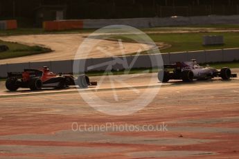 World © Octane Photographic Ltd. Formula 1 - Winter Test 2. Felipe Massa - Williams Martini Racing FW40 and Stoffel Vandoorne - McLaren Honda MCL32. Circuit de Barcelona-Catalunya. Tuesday 7th March 2017. Digital Ref :1784CB1D1443