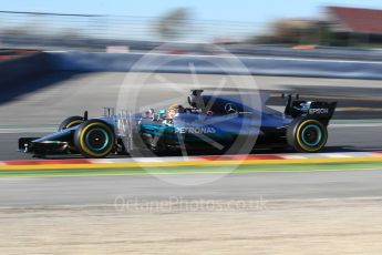 World © Octane Photographic Ltd. Formula 1 - Winter Test 2. Lewis Hamilton - Mercedes AMG Petronas F1 W08 EQ Energy+. Circuit de Barcelona-Catalunya. Tuesday 7th March 2017. Digital Ref :1784CB1D4822