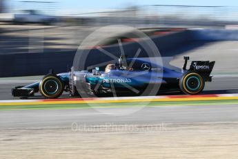 World © Octane Photographic Ltd. Formula 1 - Winter Test 2. Lewis Hamilton - Mercedes AMG Petronas F1 W08 EQ Energy+. Circuit de Barcelona-Catalunya. Tuesday 7th March 2017. Digital Ref :1784CB1D4823