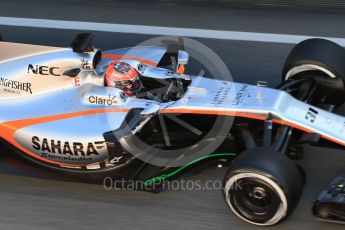 World © Octane Photographic Ltd. Formula 1 - Winter Test 2. Esteban Ocon - Sahara Force India VJM10. Circuit de Barcelona-Catalunya. Tuesday 7th March 2017. Digital Ref :1784CB1D4909