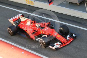 World © Octane Photographic Ltd. Formula 1 - Winter Test 2. Sebastian Vettel - Scuderia Ferrari SF70H. Circuit de Barcelona-Catalunya. Tuesday 7th March 2017. Digital Ref :1784CB1D4921