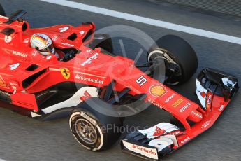 World © Octane Photographic Ltd. Formula 1 - Winter Test 2. Sebastian Vettel - Scuderia Ferrari SF70H. Circuit de Barcelona-Catalunya. Tuesday 7th March 2017. Digital Ref :1784CB1D4923