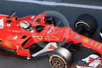 World © Octane Photographic Ltd. Formula 1 - Winter Test 2. Sebastian Vettel - Scuderia Ferrari SF70H. Circuit de Barcelona-Catalunya. Tuesday 7th March 2017. Digital Ref :1784CB1D4945