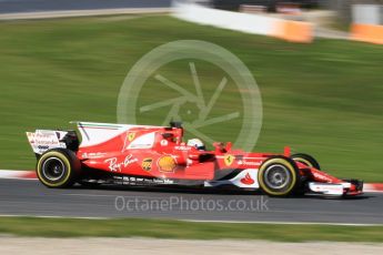 World © Octane Photographic Ltd. Formula 1 - Winter Test 2. Sebastian Vettel - Scuderia Ferrari SF70H. Circuit de Barcelona-Catalunya. Tuesday 7th March 2017. Digital Ref: 1784CB1D5180