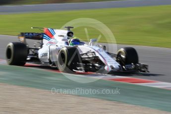 World © Octane Photographic Ltd. Formula 1 - Winter Test 2. Felipe Massa - Williams Martini Racing FW40. Circuit de Barcelona-Catalunya. Tuesday 7th March 2017. Digital Ref: 1784CB1D5320