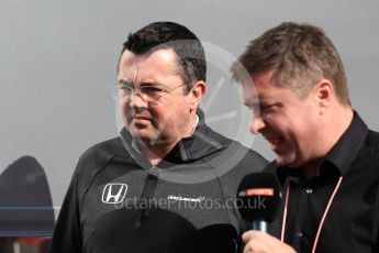 World © Octane Photographic Ltd. Formula 1 - Winter Test 2. Eric Boullier - Racing Director of McLaren Honda. Circuit de Barcelona-Catalunya. Tuesday 7th March 2017. Digital Ref: 1784CB1D5363