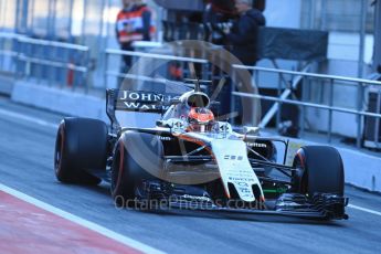 World © Octane Photographic Ltd. Formula 1 - Winter Test 2. Esteban Ocon - Sahara Force India VJM10. Circuit de Barcelona-Catalunya. Tuesday 7th March 2017. Digital Ref :1784LB1D2578