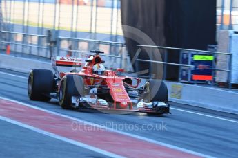 World © Octane Photographic Ltd. Formula 1 - Winter Test 2. Sebastian Vettel - Scuderia Ferrari SF70H. Circuit de Barcelona-Catalunya. Tuesday 7th March 2017. Digital Ref :1784LB1D2624