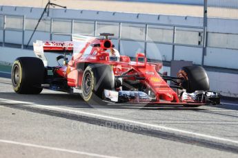 World © Octane Photographic Ltd. Formula 1 - Winter Test 2. Sebastian Vettel - Scuderia Ferrari SF70H. Circuit de Barcelona-Catalunya. Tuesday 7th March 2017. Digital Ref :1784LB1D2672