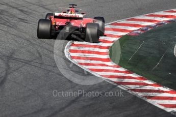 World © Octane Photographic Ltd. Formula 1 - Winter Test 2. Sebastian Vettel - Scuderia Ferrari SF70H. Circuit de Barcelona-Catalunya. Tuesday 7th March 2017. Digital Ref :1784LB1D2703