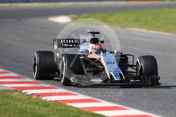 World © Octane Photographic Ltd. Formula 1 - Winter Test 2. Esteban Ocon - Sahara Force India VJM10. Circuit de Barcelona-Catalunya. Tuesday 7th March 2017. Digital Ref :1784LB1D3163