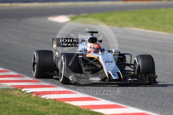 World © Octane Photographic Ltd. Formula 1 - Winter Test 2. Esteban Ocon - Sahara Force India VJM10. Circuit de Barcelona-Catalunya. Tuesday 7th March 2017. Digital Ref :1784LB1D3163