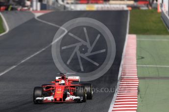World © Octane Photographic Ltd. Formula 1 - Winter Test 2. Sebastian Vettel - Scuderia Ferrari SF70H. Circuit de Barcelona-Catalunya. Tuesday 7th March 2017. Digital Ref : 1784LB1D3295