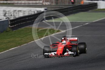 World © Octane Photographic Ltd. Formula 1 - Winter Test 2. Sebastian Vettel - Scuderia Ferrari SF70H. Circuit de Barcelona-Catalunya. Tuesday 7th March 2017. Digital Ref: 1784LB1D3386