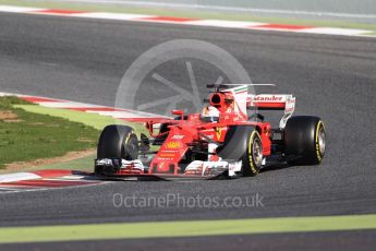 World © Octane Photographic Ltd. Formula 1 - Winter Test 2. Sebastian Vettel - Scuderia Ferrari SF70H. Circuit de Barcelona-Catalunya. Tuesday 7th March 2017. Digital Ref: 1784LB1D3655