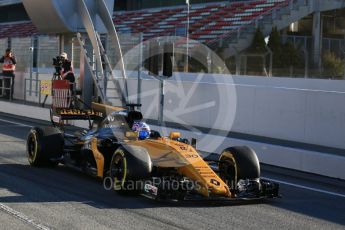 World © Octane Photographic Ltd. Formula 1 - Winter Test 2. Jolyon Palmer - Renault Sport F1 Team R.S.17. Circuit de Barcelona-Catalunya. Tuesday 7th March 2017. Digital Ref :1784LB5D9187