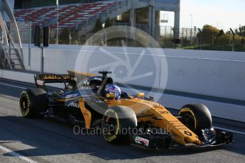 World © Octane Photographic Ltd. Formula 1 - Winter Test 2. Jolyon Palmer - Renault Sport F1 Team R.S.17. Circuit de Barcelona-Catalunya. Tuesday 7th March 2017. Digital Ref :1784LB5D9188