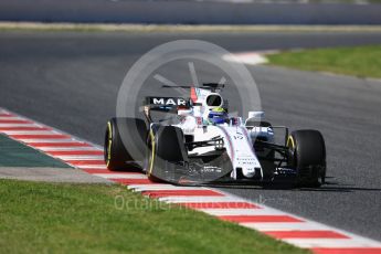 World © Octane Photographic Ltd. Formula 1 - Winter Test 2. Felipe Massa - Williams Martini Racing FW40. Circuit de Barcelona-Catalunya. Tuesday 7th March 2017. Digital Ref :1784LB5D9390