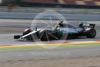 World © Octane Photographic Ltd. Formula 1 - Winter Test 2. Lewis Hamilton - Mercedes AMG Petronas F1 W08 EQ Energy+. Circuit de Barcelona-Catalunya. Wednesday 8th March 2017. Digital Ref: 1785CB1D2009