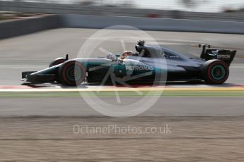 World © Octane Photographic Ltd. Formula 1 - Winter Test 2. Lewis Hamilton - Mercedes AMG Petronas F1 W08 EQ Energy+. Circuit de Barcelona-Catalunya. Wednesday 8th March 2017. Digital Ref: 1785CB1D2020