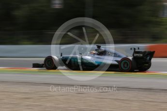 World © Octane Photographic Ltd. Formula 1 - Winter Test 2. Lewis Hamilton - Mercedes AMG Petronas F1 W08 EQ Energy+. Circuit de Barcelona-Catalunya. Wednesday 8th March 2017. Digital Ref: 1785CB1D2023