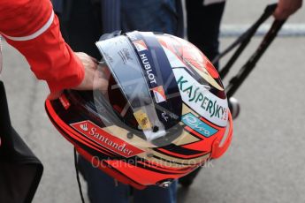 World © Octane Photographic Ltd. Formula 1 - Winter Test 2. Kimi Raikkonen's helmet - Scuderia Ferrari SF70H. Circuit de Barcelona-Catalunya. Wednesday 8th March 2017. Digital Ref:1785CB1D2175