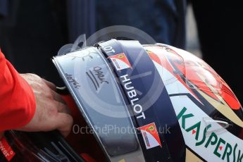 World © Octane Photographic Ltd. Formula 1 - Winter Test 2. Kimi Raikkonen' dark visor detail - Scuderia Ferrari SF70H. Circuit de Barcelona-Catalunya. Wednesday 8th March 2017. Digital Ref:1785CB1D2180