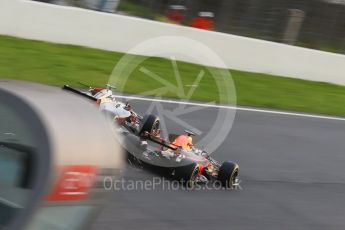 World © Octane Photographic Ltd. Formula 1 - Winter Test 2. Max Verstappen - Red Bull Racing RB13 and Romain Grosjean - Haas F1 Team VF-17. . Circuit de Barcelona-Catalunya. Wednesday 8th March 2017. Digital Ref:1785CB1D2300