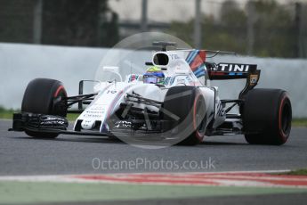 World © Octane Photographic Ltd. Formula 1 - Winter Test 2. Felipe Massa - Williams Martini Racing FW40. Circuit de Barcelona-Catalunya. Wednesday 8th March 2017. Digital Ref:1785CB1D5663